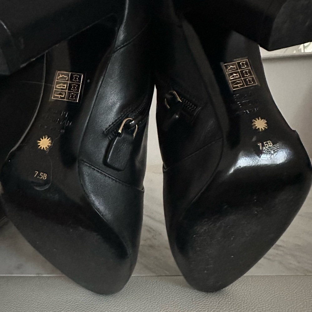 Stuart Weitzman Black below the knee Block Heel Boots - Picture 3 of 6